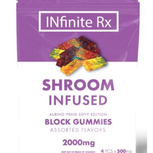 Buy INfinite Rx Shroom Infused Albino Penis Envy Edition Block Gummies Edibles (2000mg) Online | Magic Mushrooms Dispensary